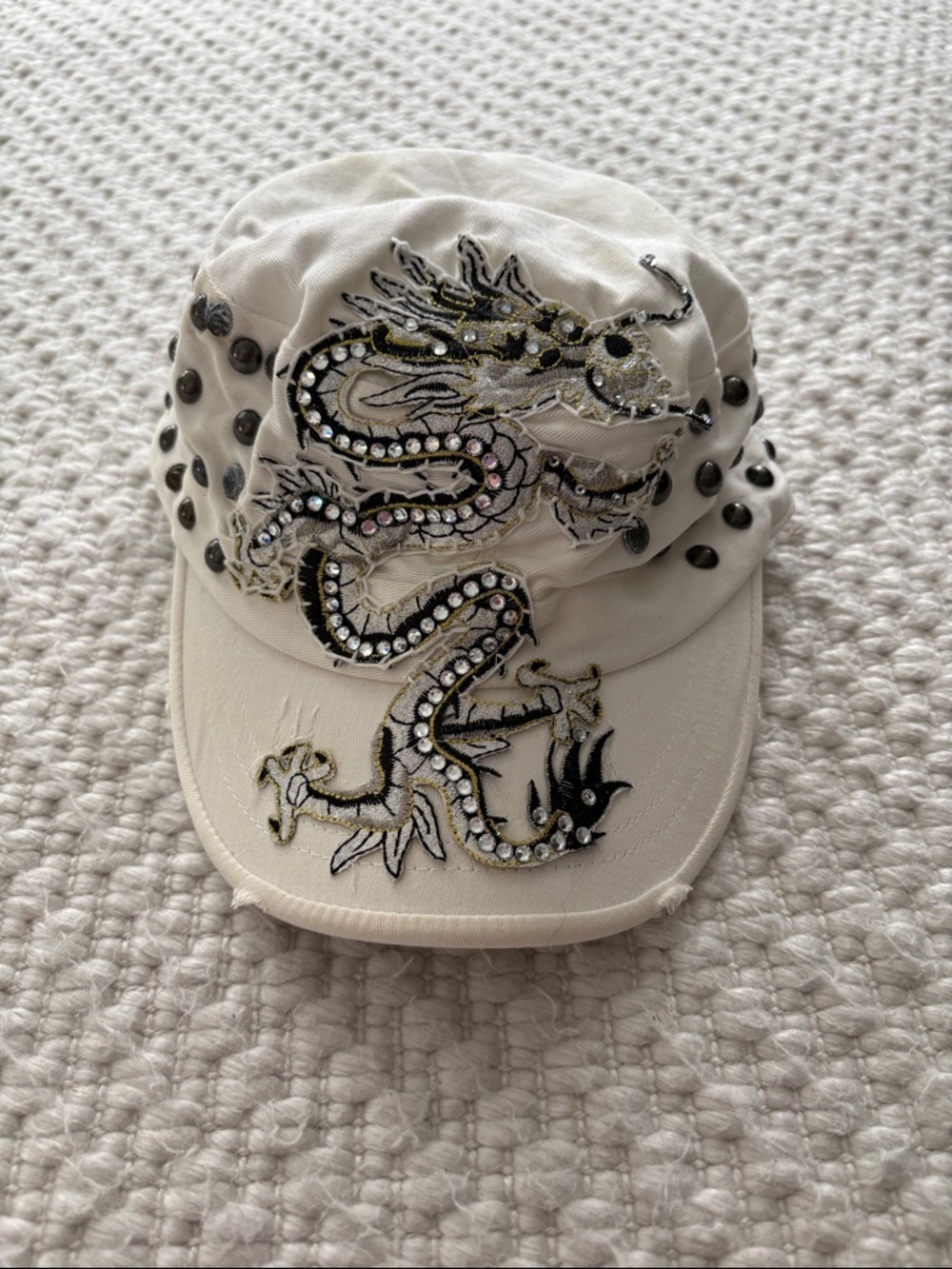 Dream Control White Embellished Dragon Kids Cap S